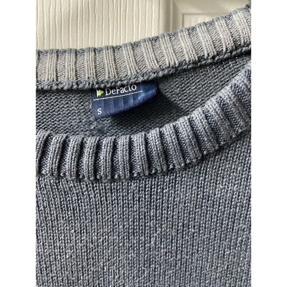 Defacto Sweater Men Small Crew Neck Gray Preppy Tight Knit Pullover Long Sleeve - Picture 4 of 7